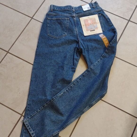 NWT Vintage 80 90s Wrangler High-rise Relaxed fit blue jeans size 12 long - Picture 3 of 12